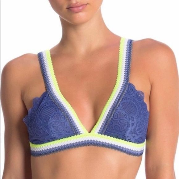 FREE PEOPLE Blue Jean Baby Mika Bralette Medium - Picture 1 of 3